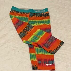 Nike Pro Dri Fit knee length multi color leggings